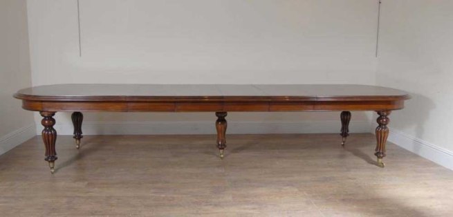 14 ft English Victorian Extending Mahogany Dining Table Tables