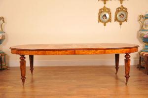 Noyer victorienne anglaise incrustation de marqueterie à manger Table