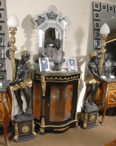 Pair Bronze 7.5 ft Italian Blackamoors Blackamoor Statue