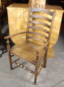 8 ANGLAIS CHAIRES ladderback chêne rustique 8 ENGLISH RUSTIC OAK LADDERBACK CHAIRS
