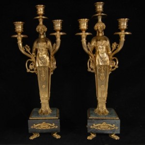 FRENCH EMPIRE ORMOLU MARBLE CANDELABRAS CANDLE STICKS FRENCH EMPIRE ORMOLU MARBLE CANDELABRAS CANDLE STICKS