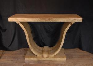 Blonde Walnut Art Deco Ogee Console Table Møbler Tabeller 1920