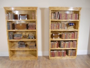 PAIR Biedermeier ART DECO LOIRA DO CASO LIVRO ABERTO estantes FRONT