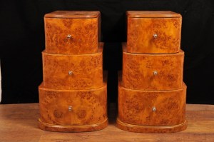 Pair Deco Tiered Nachttische Birch Tische Truhen Pair Deco Tiered Nachttische Birch Tische Truhen