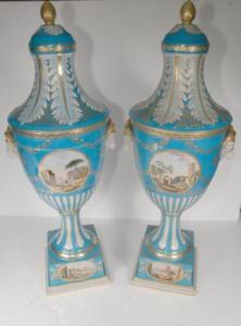 XL Russian Werbiliki Porcelain Vases Urns