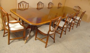 Engels  Regency Pedestal Dining Table & Chair Hepplewhite Set