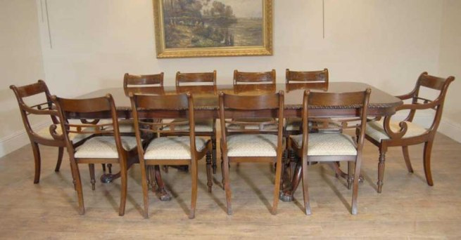 Chippendale Dining Table Set Regency Chairs Suite