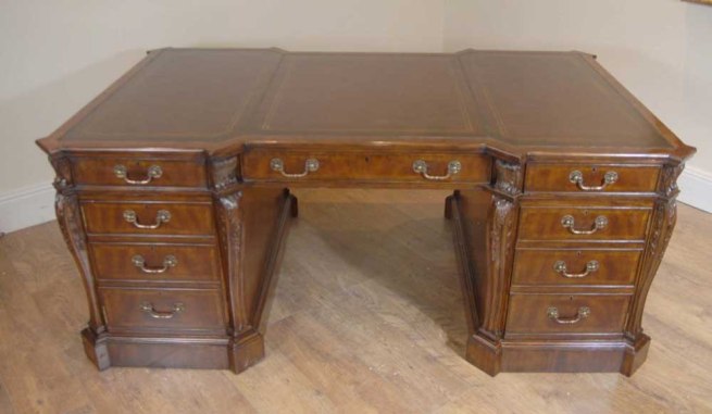 Chippendale Mahogany English Partners Desk Desks Office Bureau Writing
