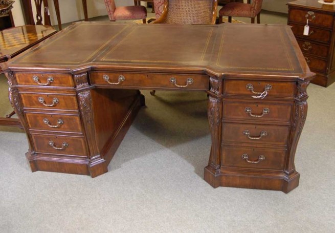 English Mahogany Victorian Partners Desk Desks