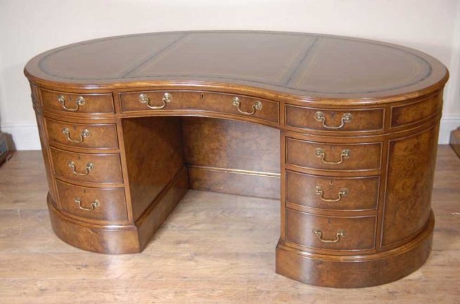 English Victorian Kidney Partners Desk Walnut
