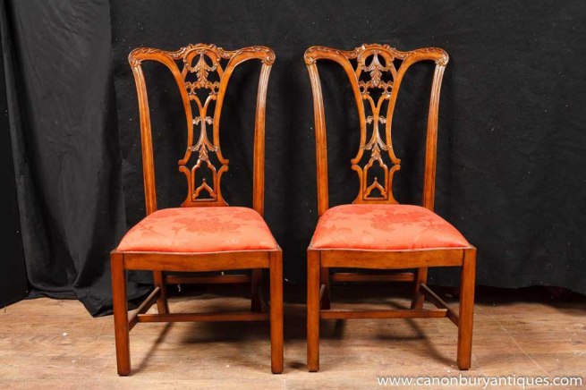 Set 8 Walnut Chippendale Dining Chairs English Chair Diners