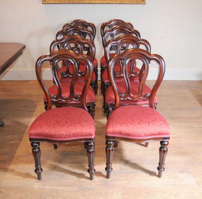 Set Victorian Balloon Back Admiralty Dining Chairs