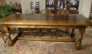Country Refectory Table and Ladderback Chair Dining Set