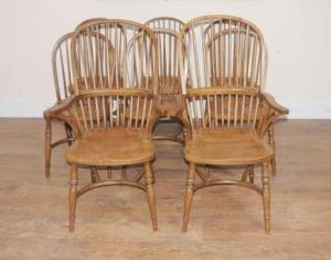 8 Oak Windsor Kitchen Dining Chairs Farmhouse Chair