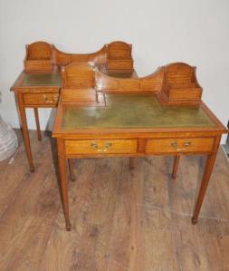 Pair Antique Edwardian Writing Desks Tables Bureau