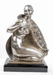 Joe Descomps Beauty of Paris Art Deco Figurine Cape Girl