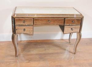 Mirrored Desk Bureau Plat Writing Table Deco Mirror