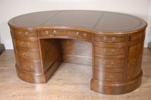English Victorian Kidney Partners Desk Walnut