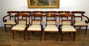 Set 10 Regency Mahogany Carved Dining Chairs Seats Chair