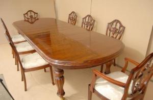 Victorian Dining Set Table & Adams Mahogany Chairs Suite