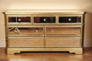 Mirrored Chest Sideboard Buffet Server Art Deco Drawers