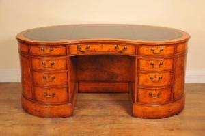 Kidney Desk in Satinwood Desks Furniture