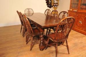 Windsor Chairs Refectory Table Dining Set