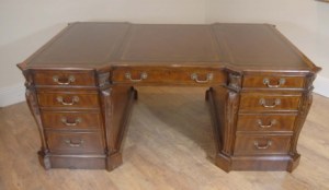 Chippendale Maogany English Partners Desk Desks Office Bureau Writing