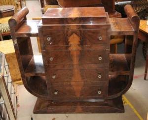 Vintage Deco Chest of Drawers Walnut Furniture