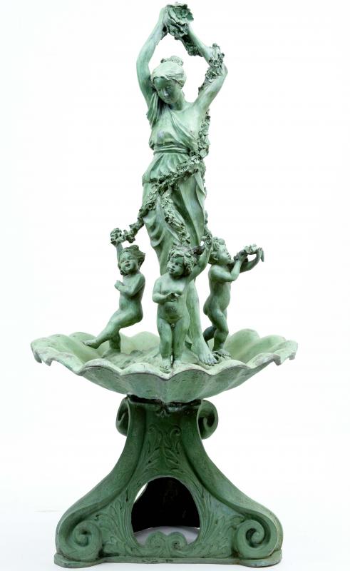 7ft Renaissance Bronze Cherub Fountain Water Feature