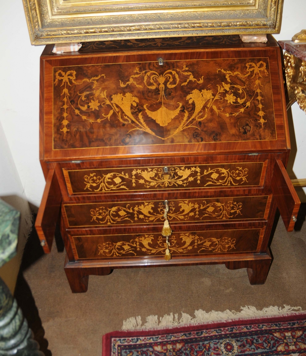 Victorian Walnut Bureau Chest Writing Desk Inlay Victorian Walnut Bureau Chest Writing Desk Inlay