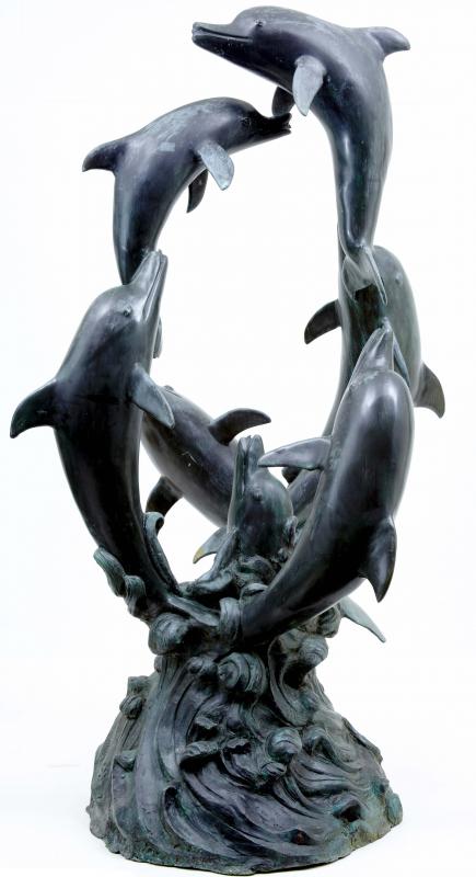 7ft Bronze Dolphin Garden Fountain Statue Fountains