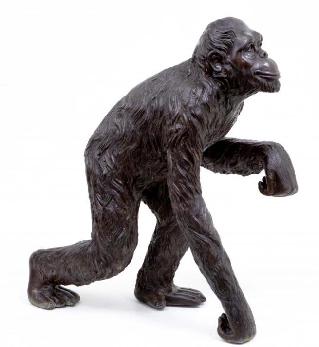 3ft Bronze Gorilla Monkey Ape Statue Lifesize