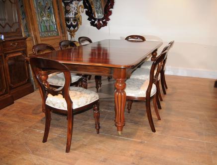 Victorian Mahogany Dining Table Set Chairs Balloon Back Victorian Mahogany Dining Table Set Chairs Balloon Back