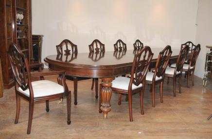 Victorian Dining Table Set 10 Federal Chairs Suite