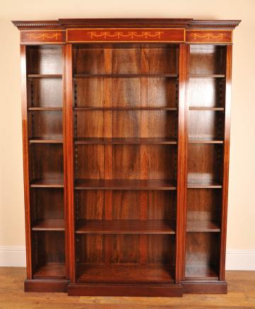 English Sheraton Open Mahogany Breakfront English Sheraton Open Mahogany Breakfront