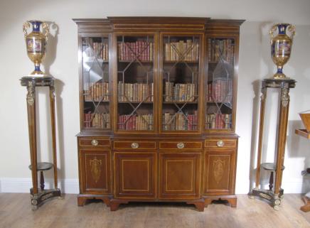 Mahogany Breakfront Bookcase Book Case Mahogany Breakfront Bookcase Book Case