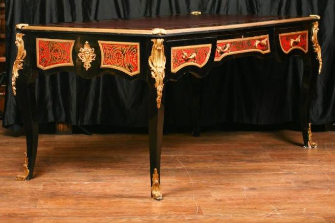 Boulle Desk French Writing Table Bureau Plat Bhul Inlay