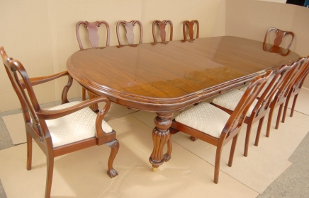 Victorian Dining Table & 10 Queen Anne Chairs