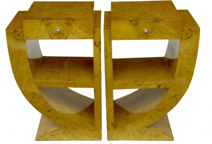 Pair Art Deco Bedside Tables Pair Art Deco Bedside Tables