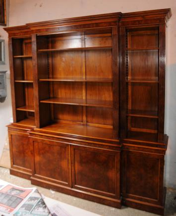 Walnut Regency Breakfront Bookcase Walnut Regency Breakfront Bookcase