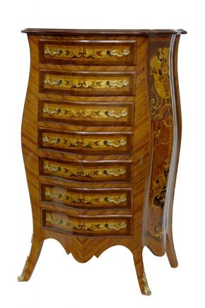 Bombe Shape Empire Chest Drawers Tall Boy Commode Furniture