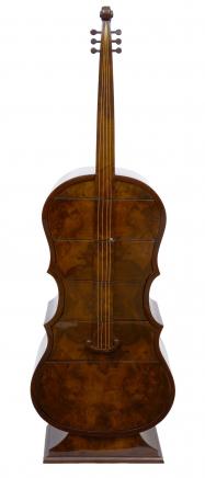 Deco Walnut Double Bass Chest Drawers 