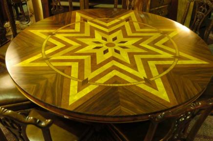 6Ft Art Deco Inlay Round Dining Table Tables 6Ft Art Deco Inlay Round Dining Table Tables