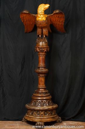 Antique Hand Carved Eagle Lecturn Stand 1880 American Eagles Bird