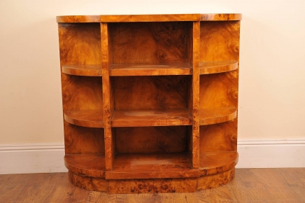 Art Deco Blonde Walnut Bookcase Book Case Sideboard Art Deco Blonde Walnut Bookcase Book Case Sideboard