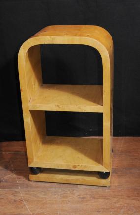 Art Deco Blonde Walnut Bookcase Shelf Unit Vintage Furniture Art Deco Blonde Walnut Bookcase Shelf Unit Vintage Furniture