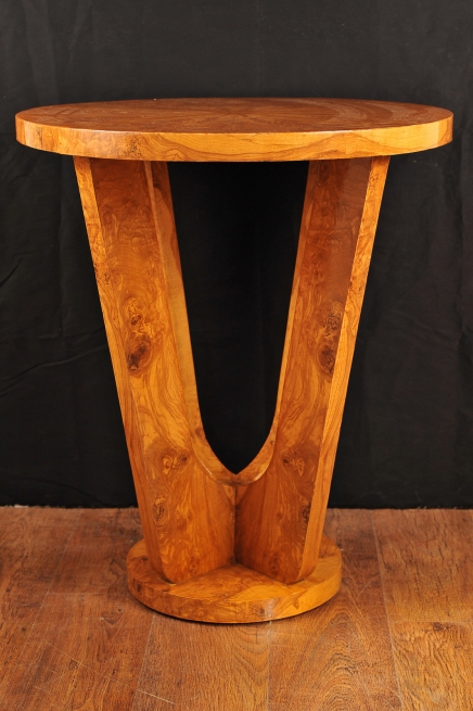 ART DECO BLONDE WALNUT SIDE OCCASIONAL TABLE TABLES 