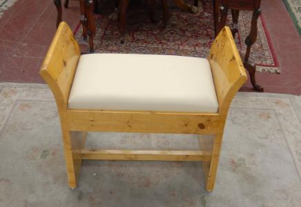 Art Deco Blonde Walnut Stool Stools Seat