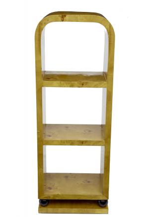 Art Deco Bookcase Shelf Unit Blonde Walnut Vintage Interiors